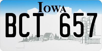 IA license plate BCT657