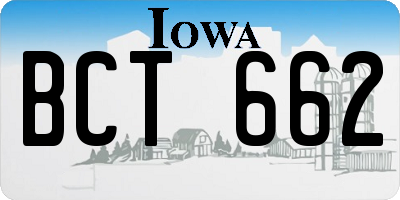 IA license plate BCT662
