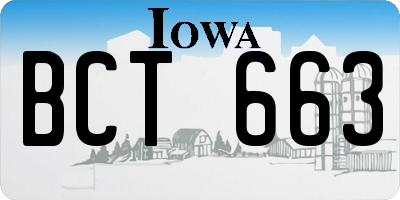 IA license plate BCT663