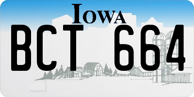 IA license plate BCT664