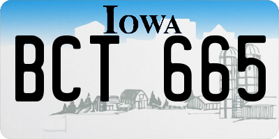 IA license plate BCT665