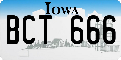 IA license plate BCT666