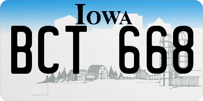 IA license plate BCT668