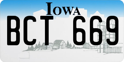 IA license plate BCT669