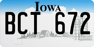 IA license plate BCT672