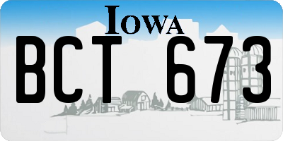 IA license plate BCT673