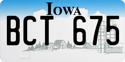 IA license plate BCT675