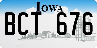 IA license plate BCT676