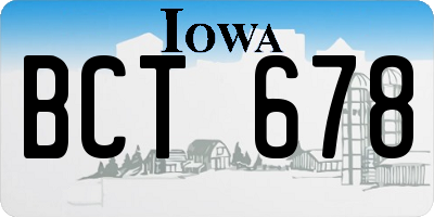 IA license plate BCT678