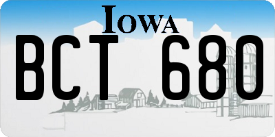 IA license plate BCT680