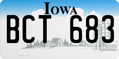 IA license plate BCT683