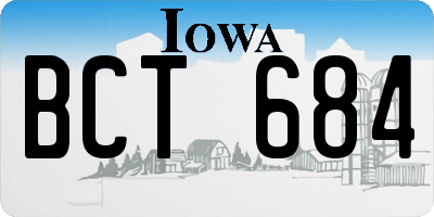 IA license plate BCT684