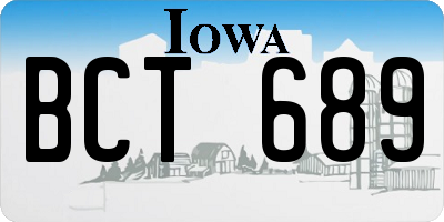 IA license plate BCT689