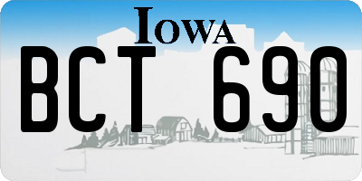 IA license plate BCT690