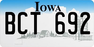 IA license plate BCT692