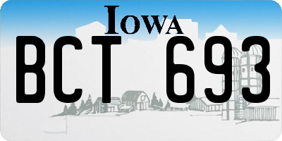 IA license plate BCT693