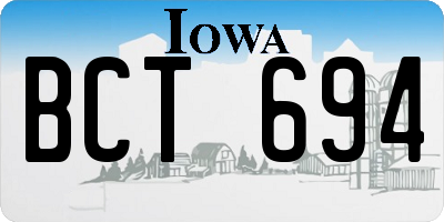 IA license plate BCT694