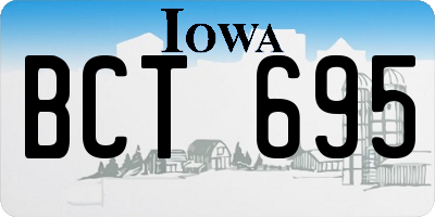 IA license plate BCT695