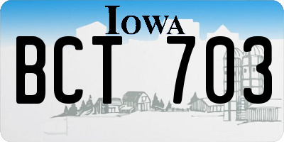 IA license plate BCT703