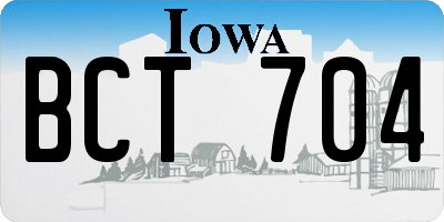 IA license plate BCT704