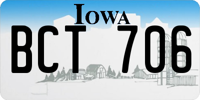 IA license plate BCT706