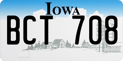 IA license plate BCT708