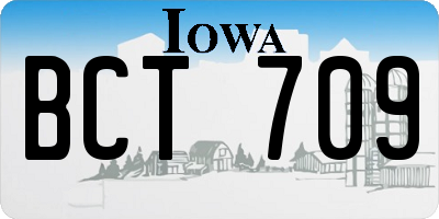 IA license plate BCT709