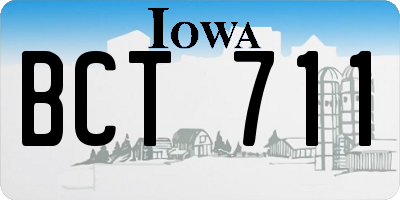 IA license plate BCT711