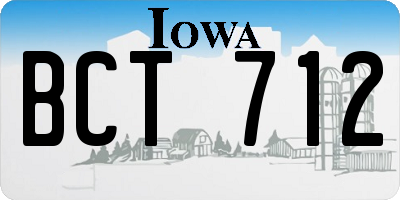 IA license plate BCT712