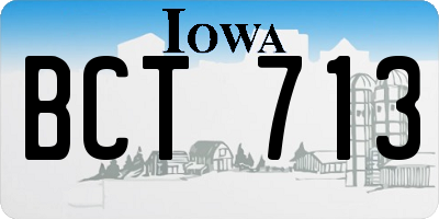 IA license plate BCT713