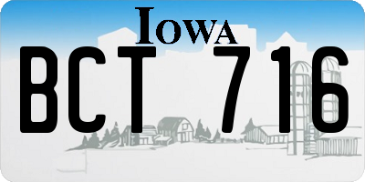 IA license plate BCT716