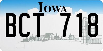 IA license plate BCT718