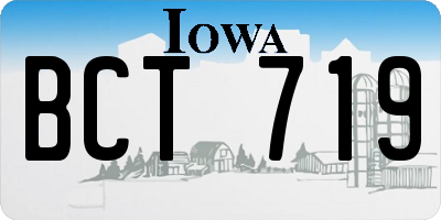 IA license plate BCT719