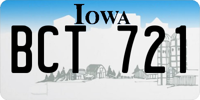 IA license plate BCT721