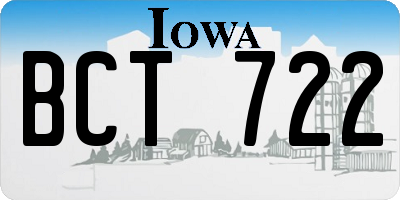 IA license plate BCT722