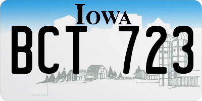 IA license plate BCT723