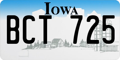 IA license plate BCT725