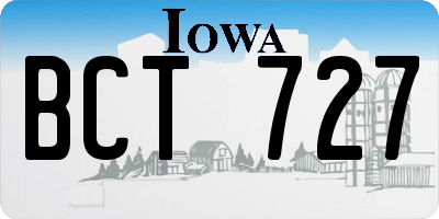 IA license plate BCT727