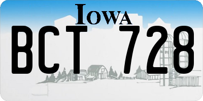IA license plate BCT728