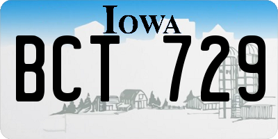 IA license plate BCT729