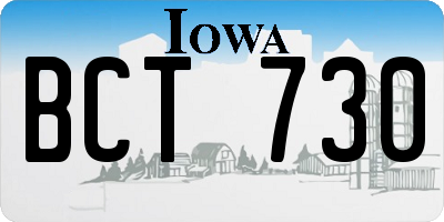 IA license plate BCT730