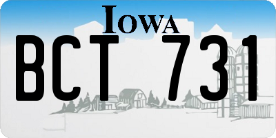 IA license plate BCT731
