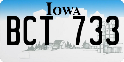 IA license plate BCT733
