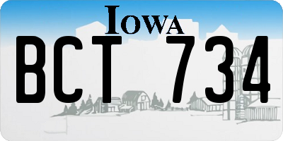 IA license plate BCT734