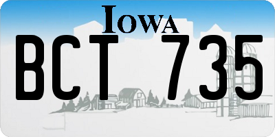 IA license plate BCT735