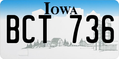 IA license plate BCT736