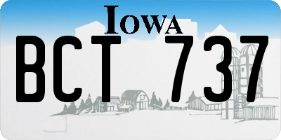 IA license plate BCT737