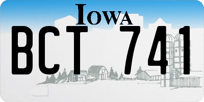 IA license plate BCT741