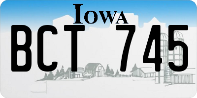 IA license plate BCT745