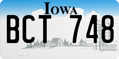 IA license plate BCT748